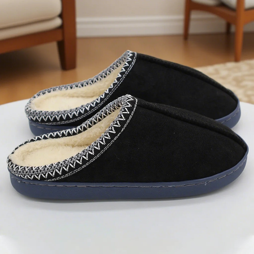 Cozy Fleece-Lined Cotton Slippers™