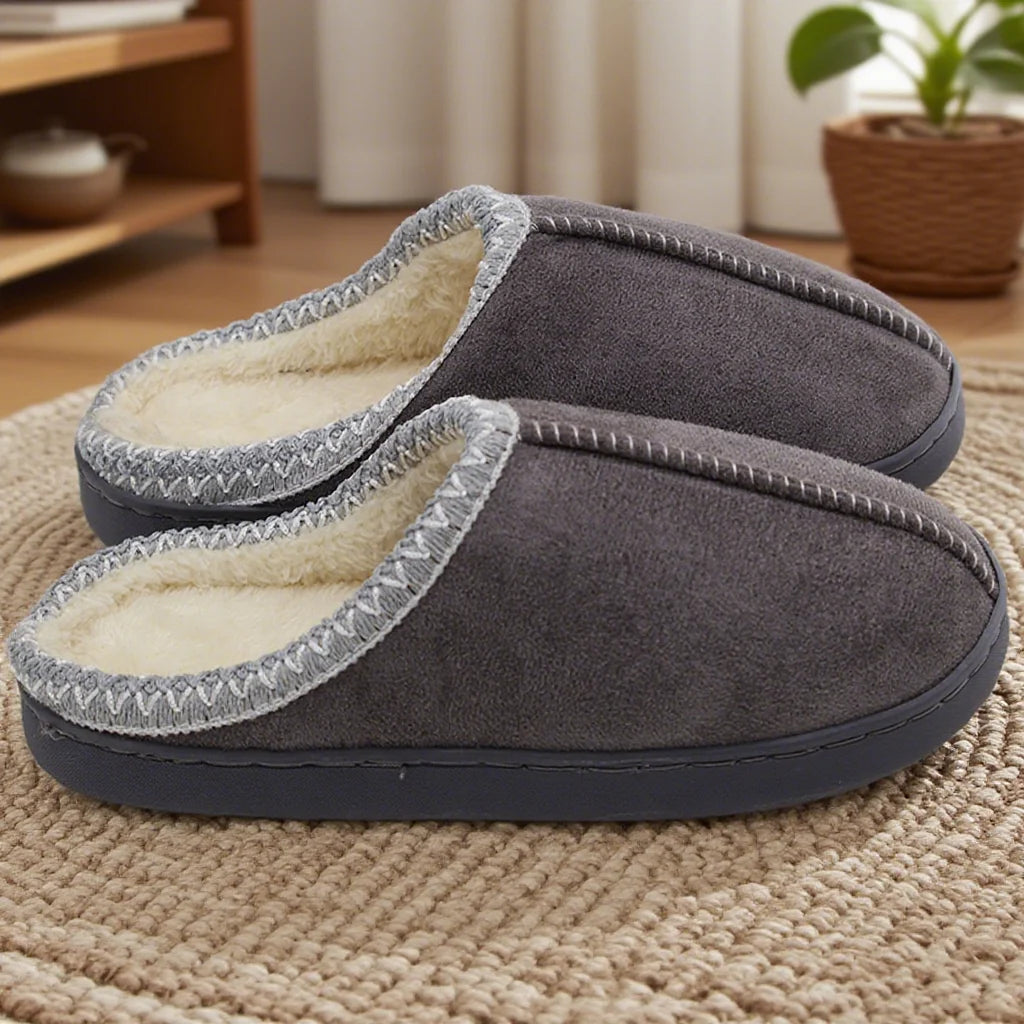 Cozy Fleece-Lined Cotton Slippers™