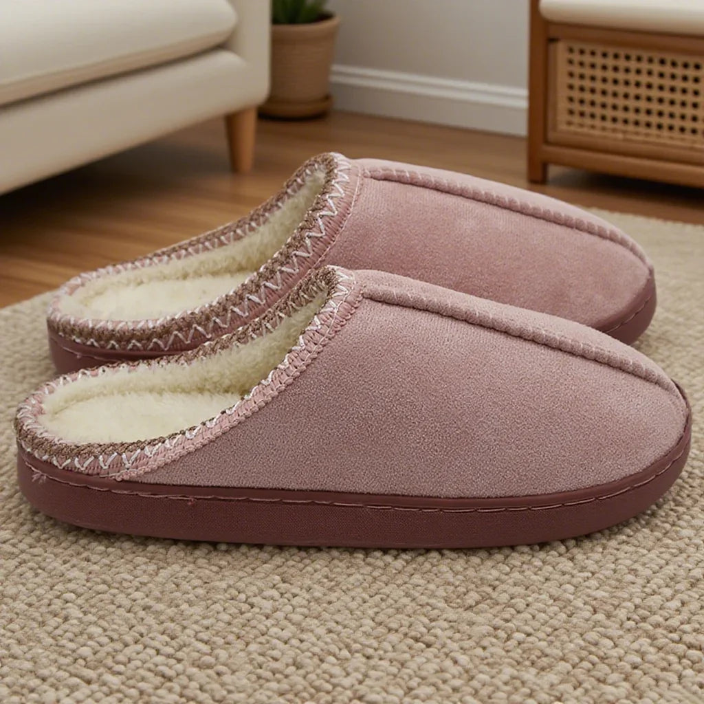 Cozy Fleece-Lined Cotton Slippers™
