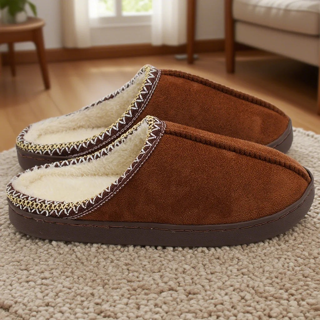 Cozy Fleece-Lined Cotton Slippers™