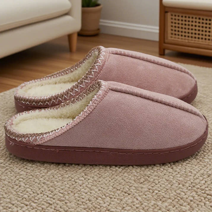 Cozy Fleece-Lined Cotton Slippers™